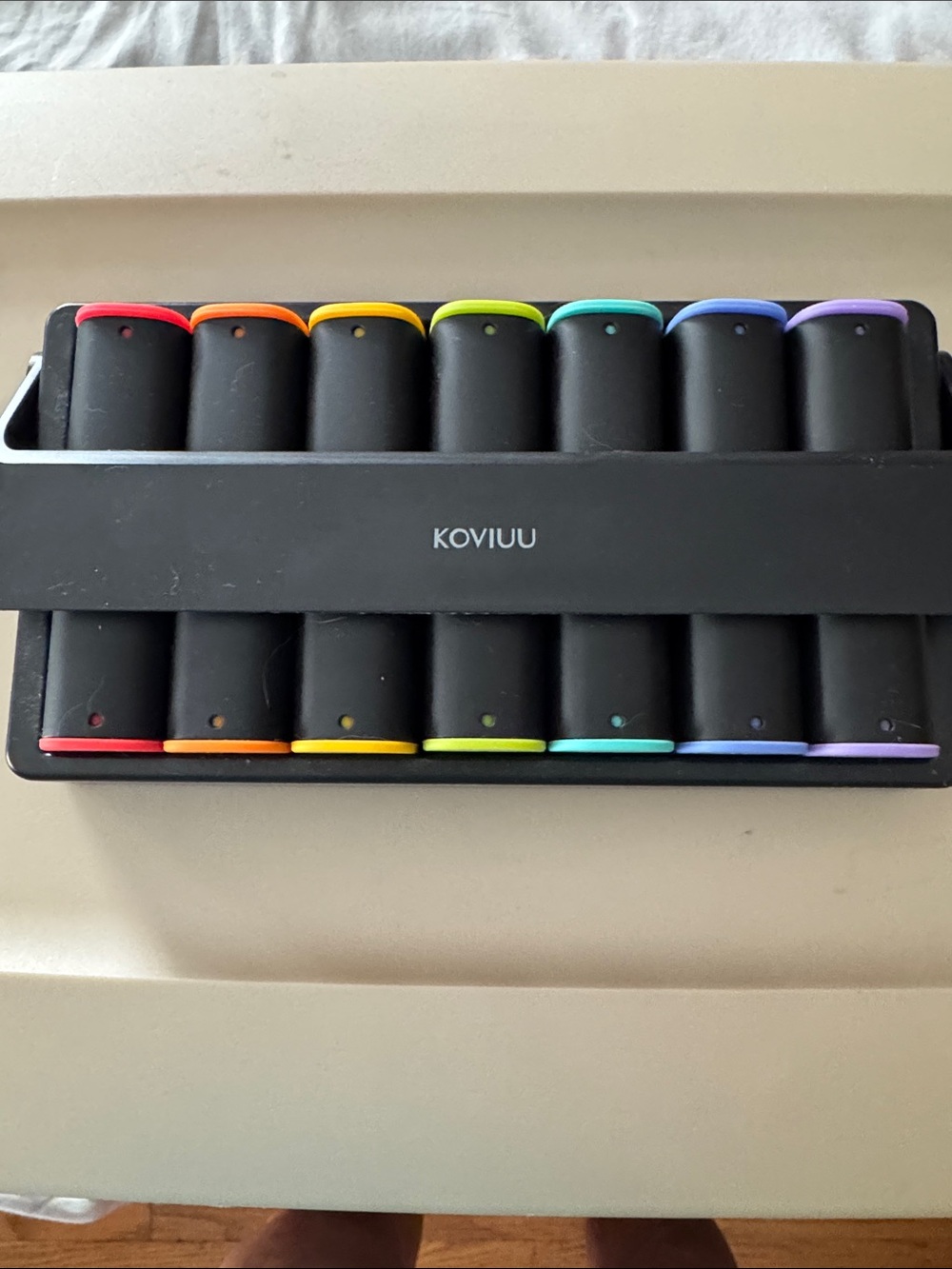 Colorful, vitamin or pill organizer for day and night